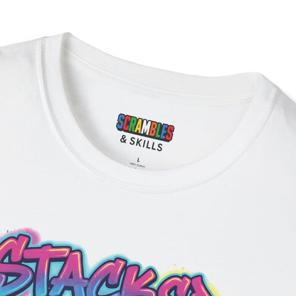 Stacked Cups Trick Shot Bottle Flip Art Unisex Graphic Softstyle T-Shirt