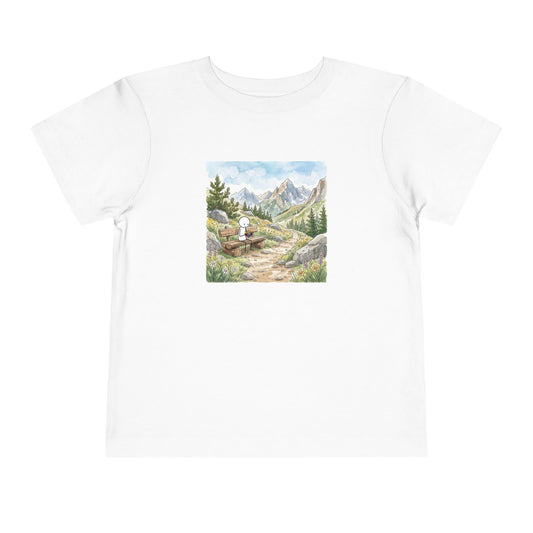 Mountain Watercolor  - Rubik's Cube Art Toddler Short Sleeve T-Shirt