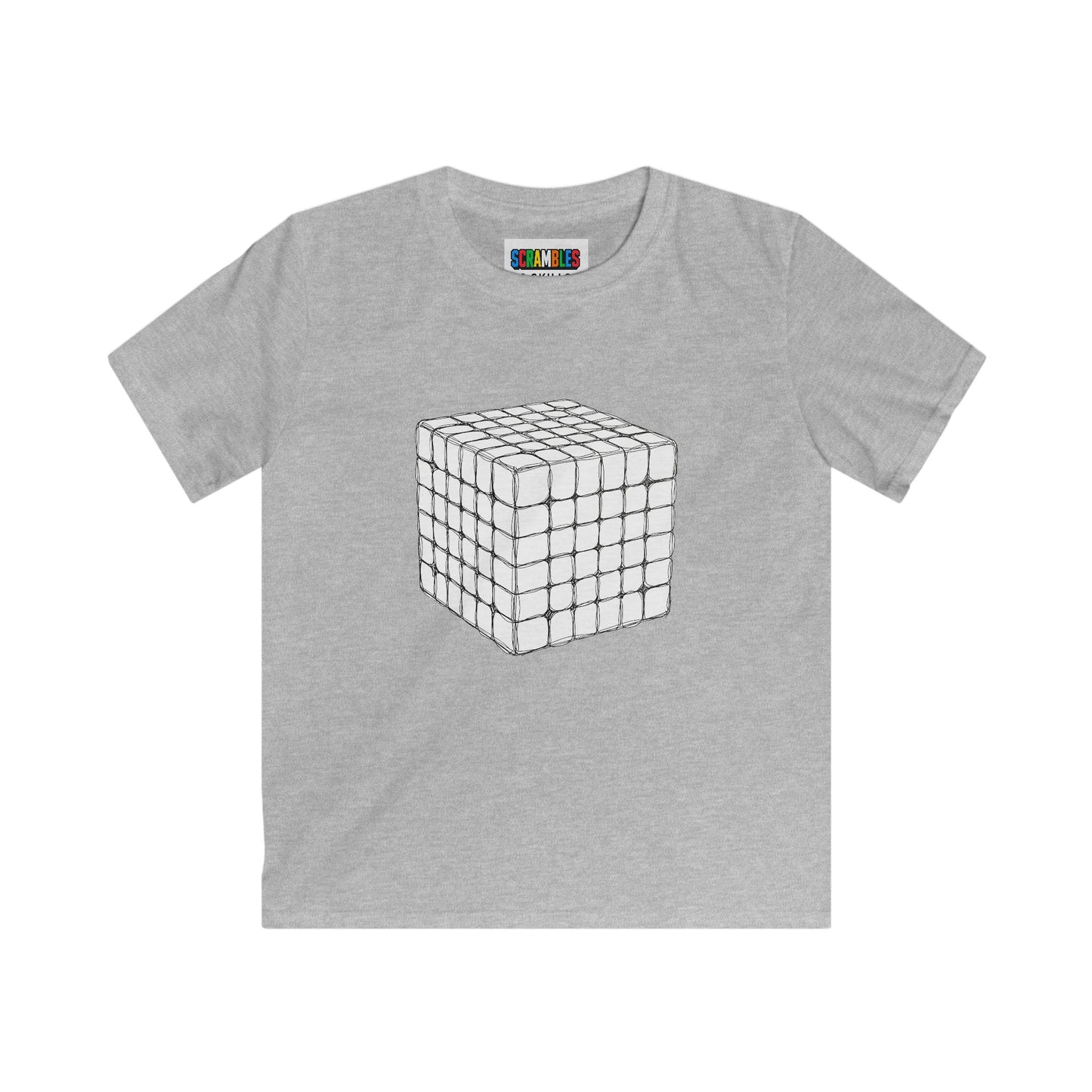 6x6 Doodle - Rubik's Cube Art  Kids Softstyle Tee