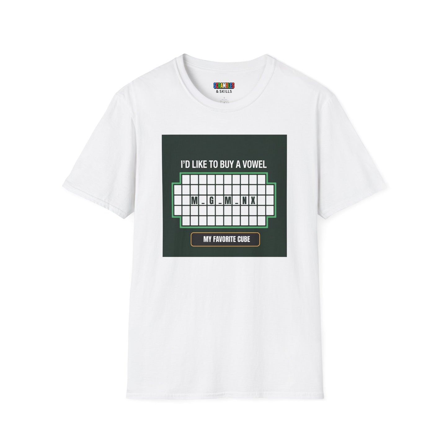 Megaminx Vowel - Rubik's Cube Art Unisex Graphic Softstyle T-Shirt