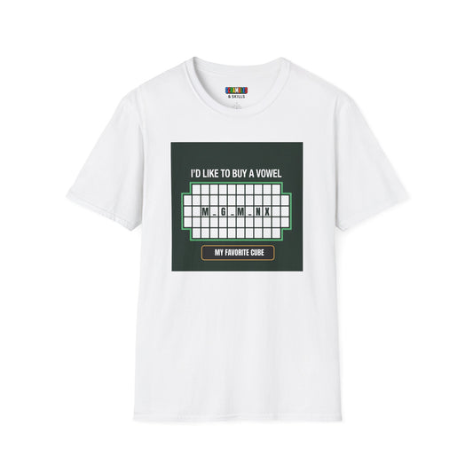 Megaminx Vowel - Rubik's Cube Art Unisex Graphic Softstyle T-Shirt