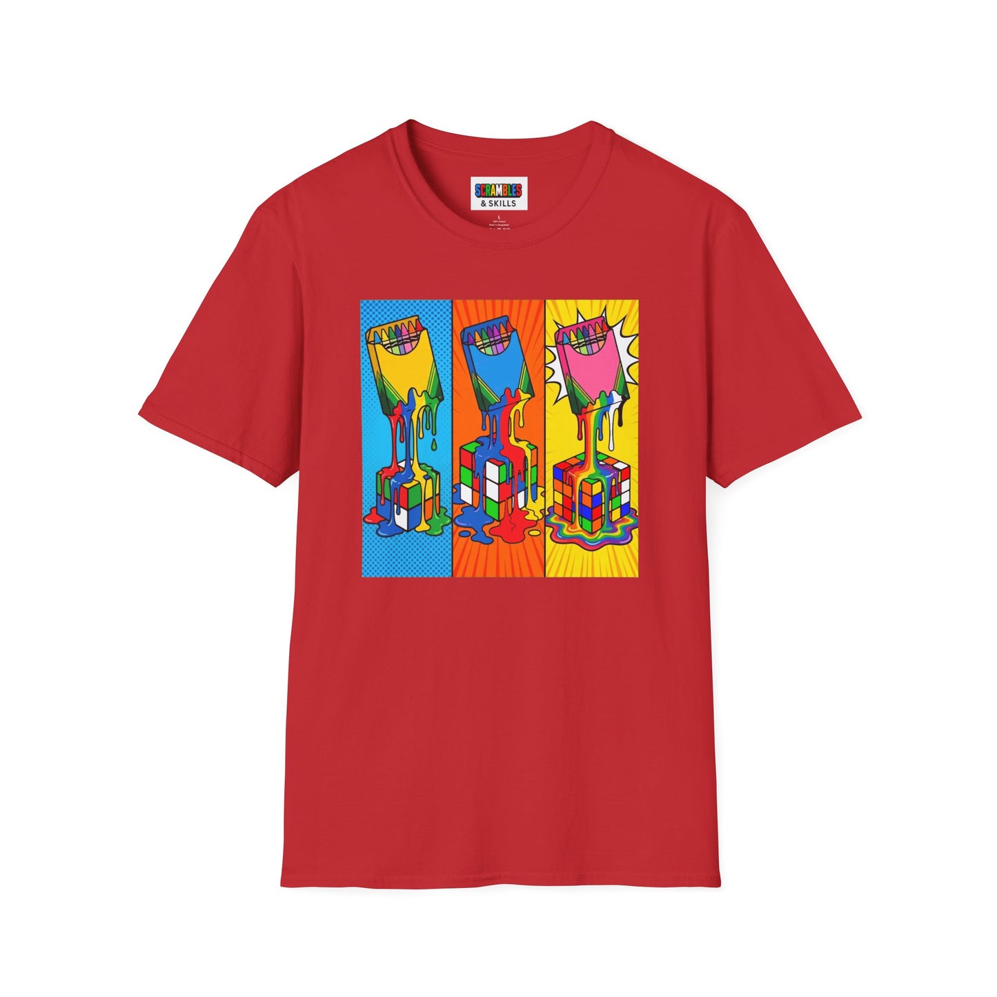 Rubik's Cube Shirt - Color Melt Unisex Graphic Softstyle T-Shirt| Fun Cubing Shirt