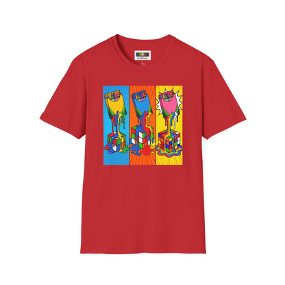Rubik's Cube Shirt - Color Melt Unisex Graphic Softstyle T-Shirt| Fun Cubing Shirt