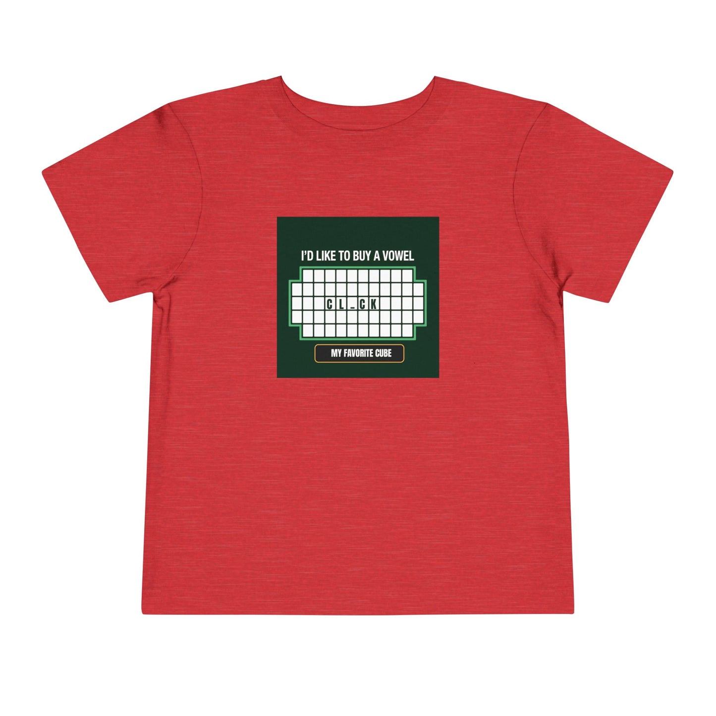 Clock - Vowel - Rubik's Cube Art  Toddler Short Sleeve T-Shirt