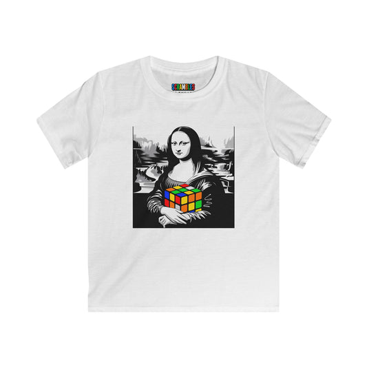 Mona Lisa Art  - Rubik's Cube Art Kids Softstyle Tee