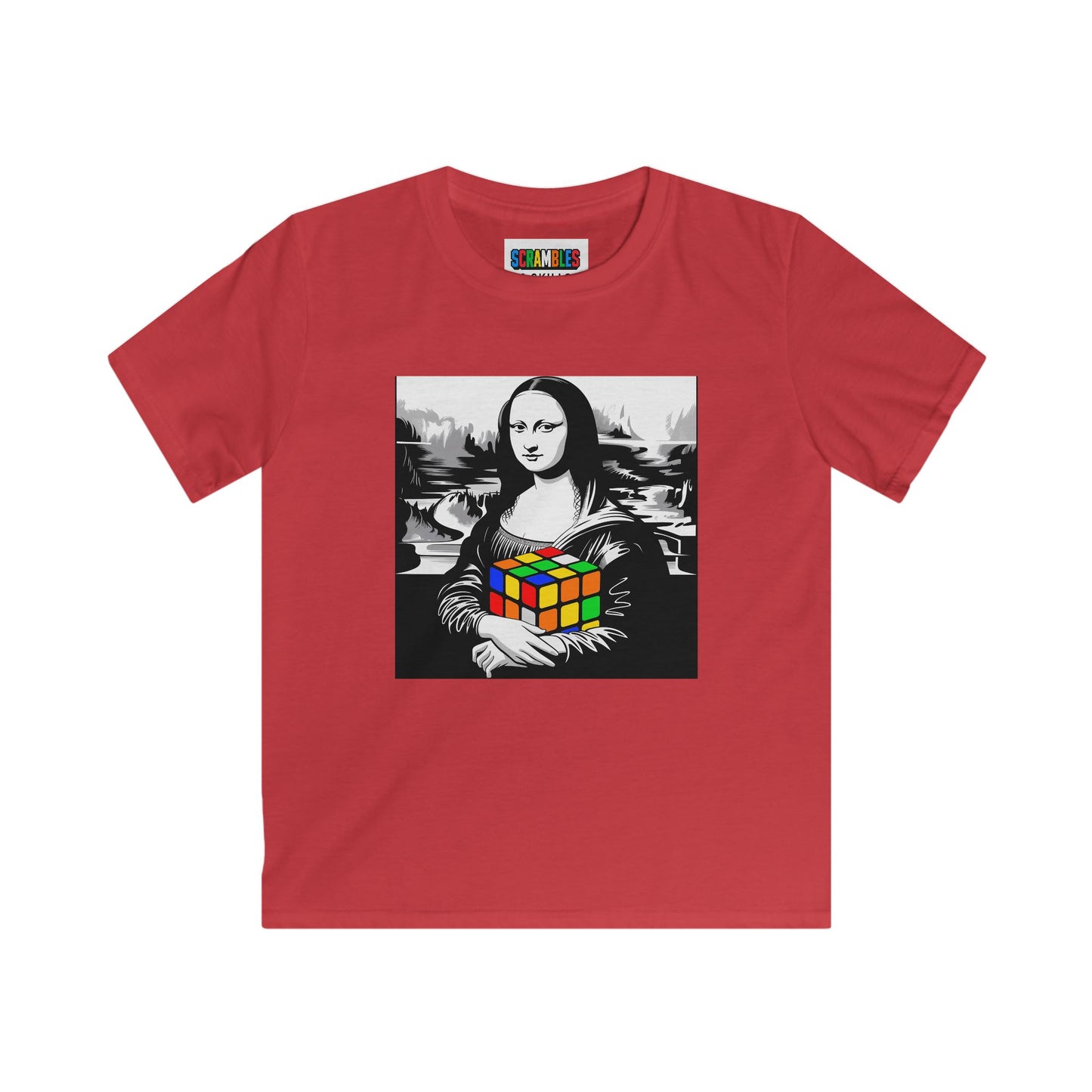 Mona Lisa Art  - Rubik's Cube Art Kids Softstyle Tee