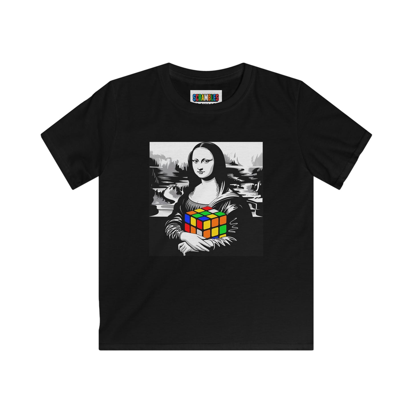 Mona Lisa Art  - Rubik's Cube Art Kids Softstyle Tee