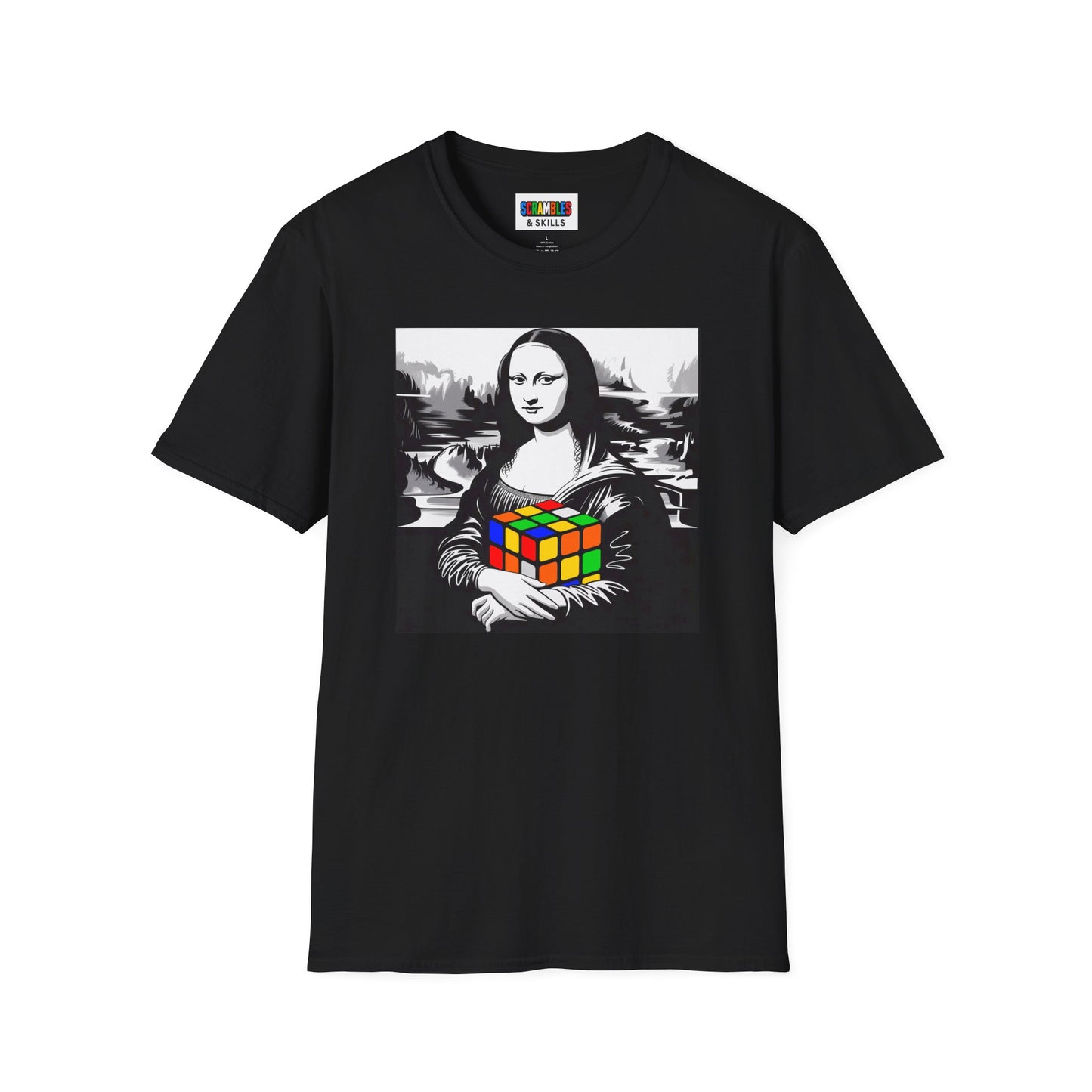 Mona Lisa Art  - Rubik's Cube Art Unisex Graphic Softstyle T-Shirt