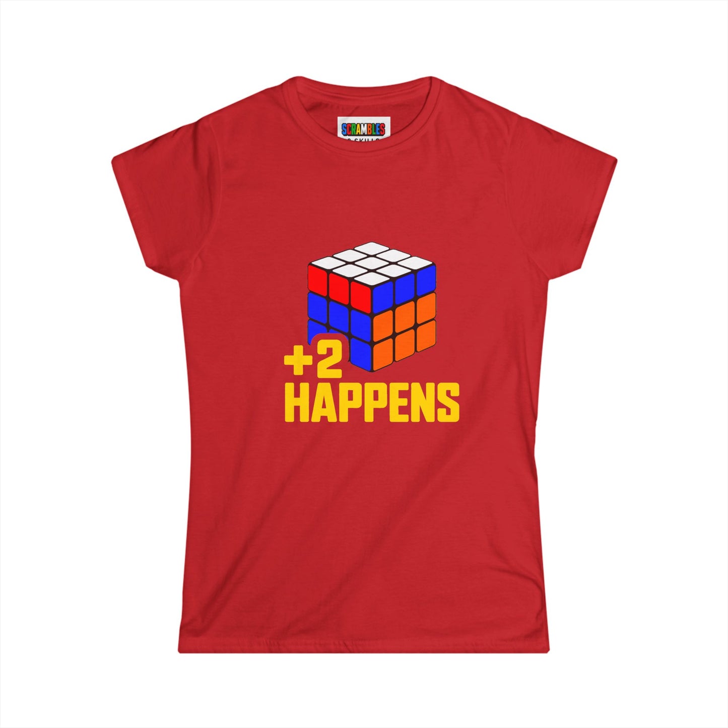 +2 Happens - Rubik's Cube Art  Women's Softstyle T-Shirt