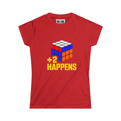 +2 Happens - Rubik's Cube Art  Women's Softstyle T-Shirt