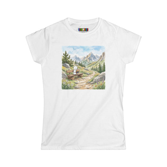 Mountain Watercolor -Rubik's Cube Art  Women's Softstyle T-Shirt