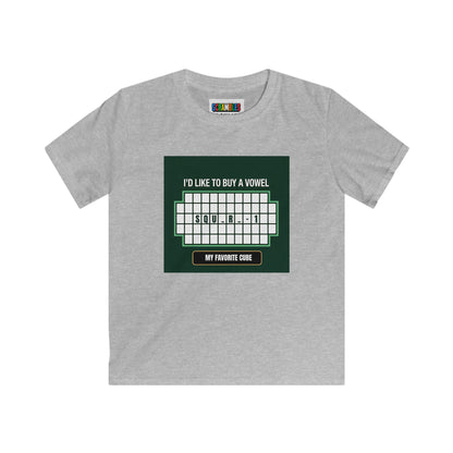 Square-1 - Vowel - Rubik's Cube Art  Kids Softstyle Tee