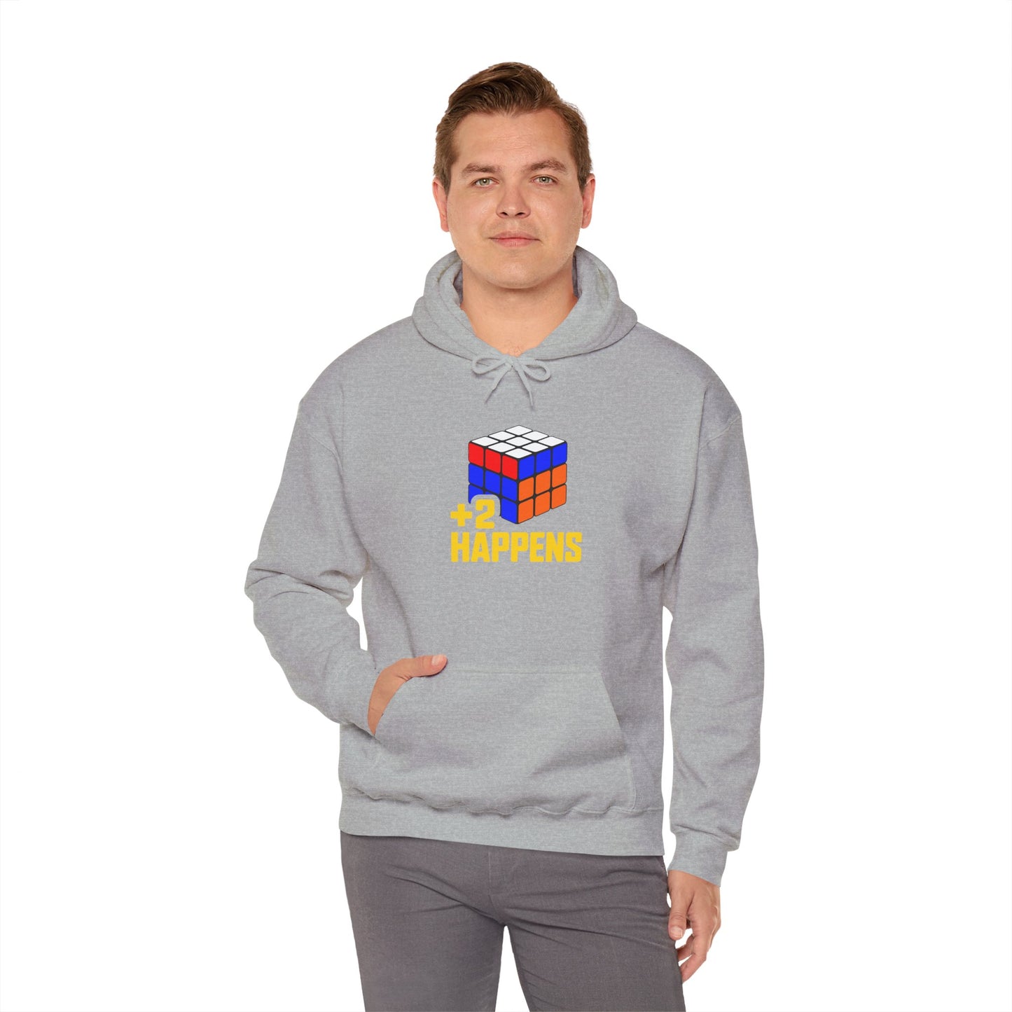 +2 Happens Unisex Heavy Blend™ Hooded Sweatshirt