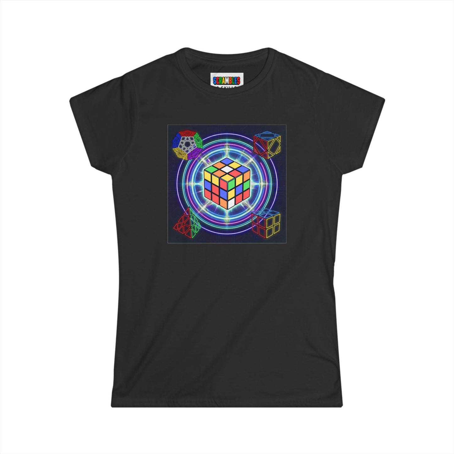 Cosmic Charge  - Rubik's Cube Art Women's Softstyle T-Shirt