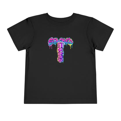 Stacked Dice Trick Shot Bottle Flip Art Toddler Short Sleeve T-Shirt