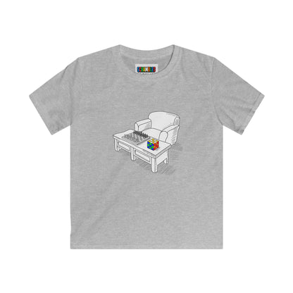 Chess and Checkered  - Rubik's Cube Art Kids Softstyle Tee