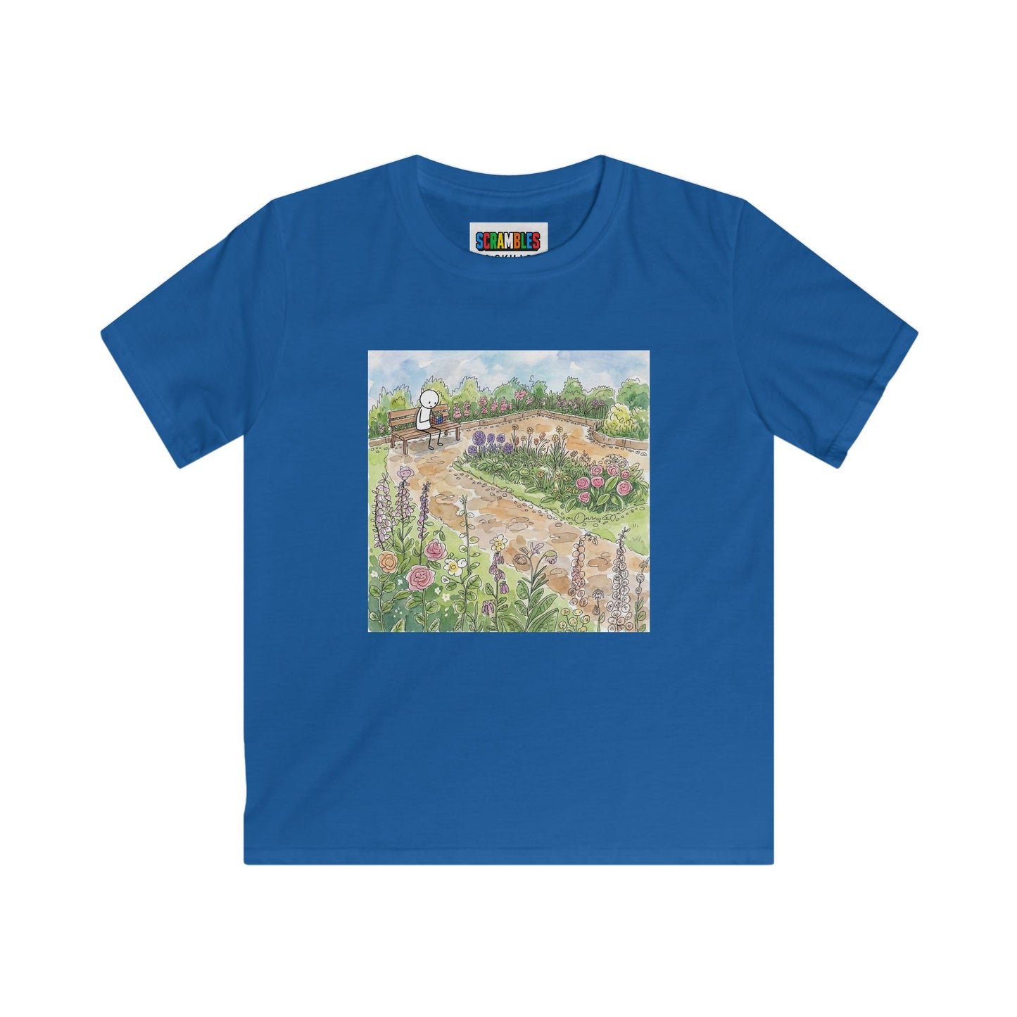 Garden Watercolor - Rubik's Cube Art  Kids Softstyle Tee