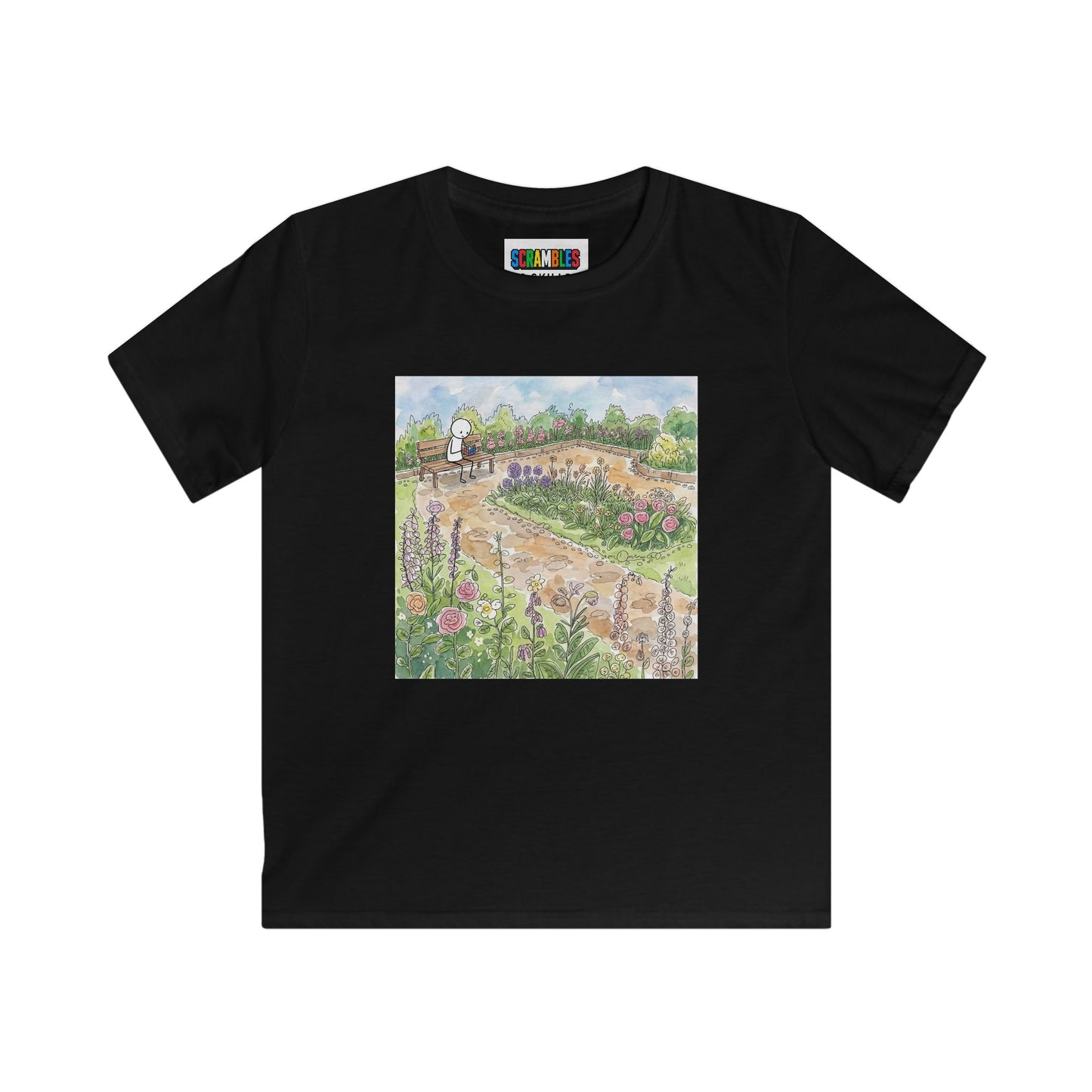 Garden Watercolor - Rubik's Cube Art  Kids Softstyle Tee