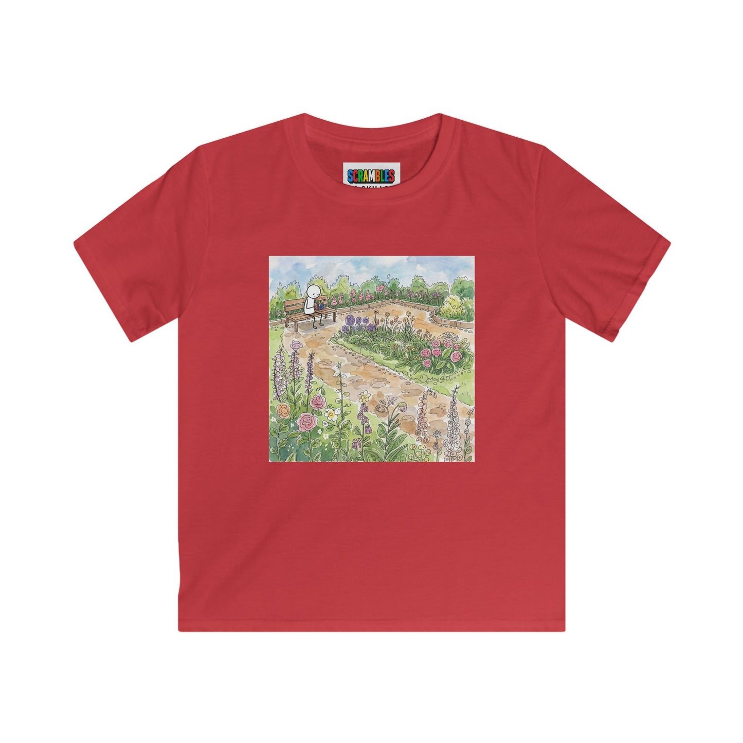 Garden Watercolor - Rubik's Cube Art  Kids Softstyle Tee