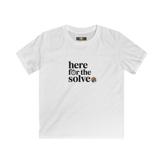 Here For The Solve - Rubik's Cube Art  Kids Softstyle Tee