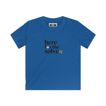 Here For The Solve - Rubik's Cube Art  Kids Softstyle Tee