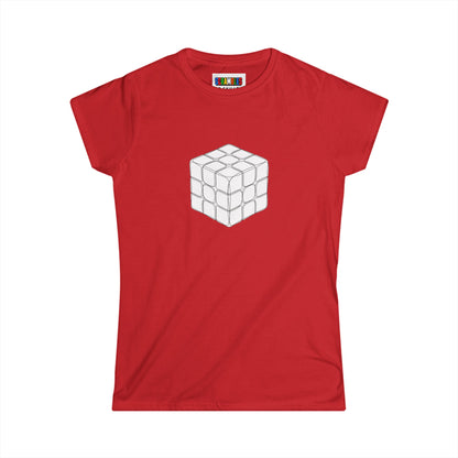 3x3 Doodle - Rubik's Cube Art  Women's Softstyle T-Shirt