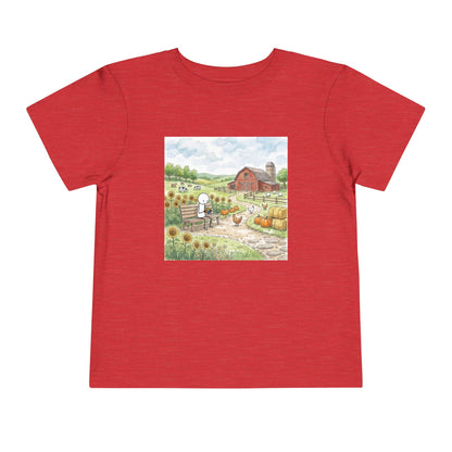 Farm Watercolor - Rubik's Cube Art  Toddler Short Sleeve T-Shirt
