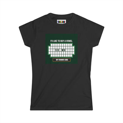 Skewb - Vowel  - Rubik's Cube Art Women's Softstyle T-Shirt