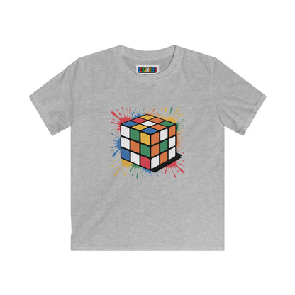 Scramble Splash  - Rubik's Cube Art Kids Softstyle Tee