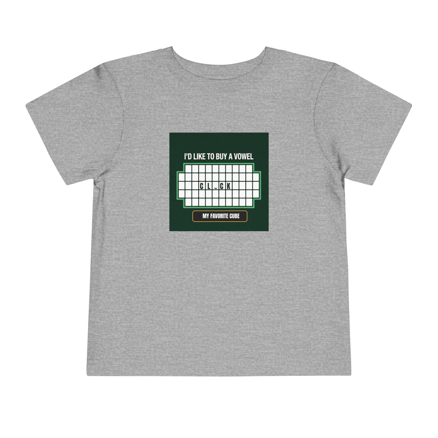 Clock - Vowel - Rubik's Cube Art  Toddler Short Sleeve T-Shirt