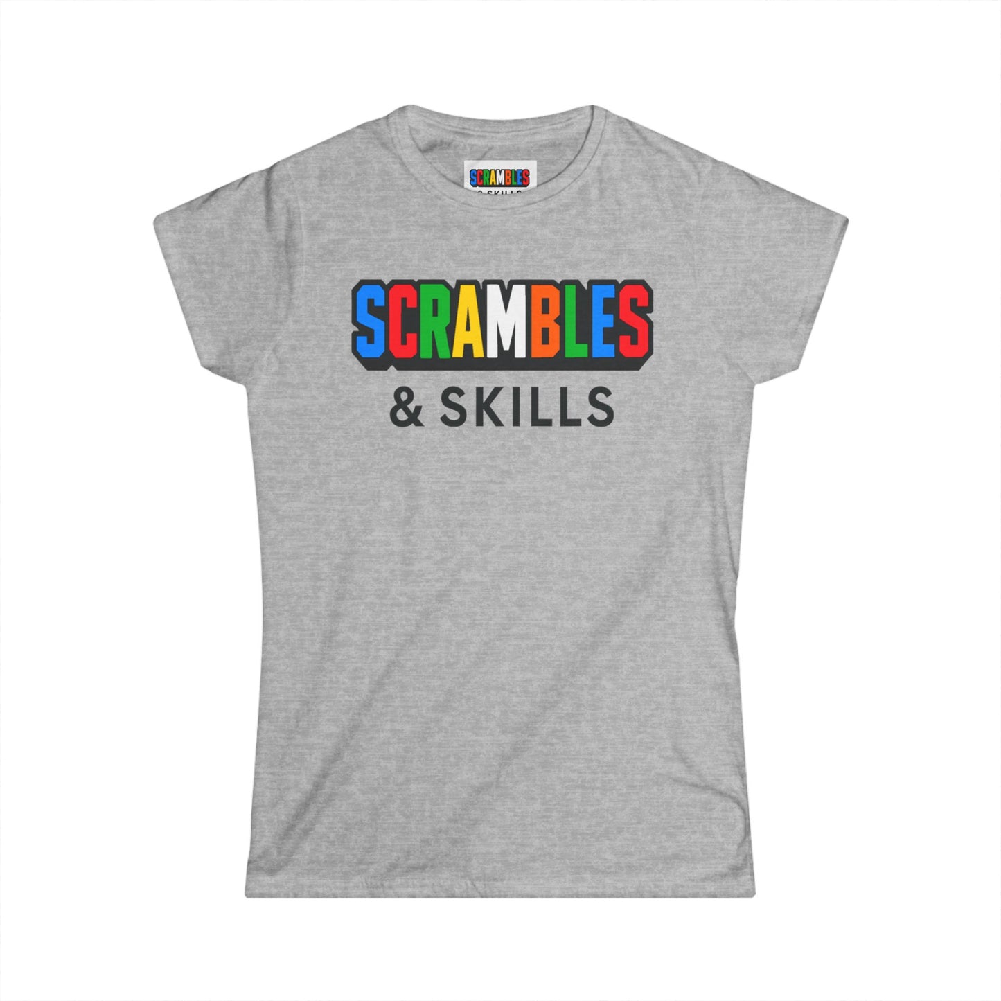 Scrambles & Skills - Rubik's Cube Art  Women's Softstyle T-Shirt