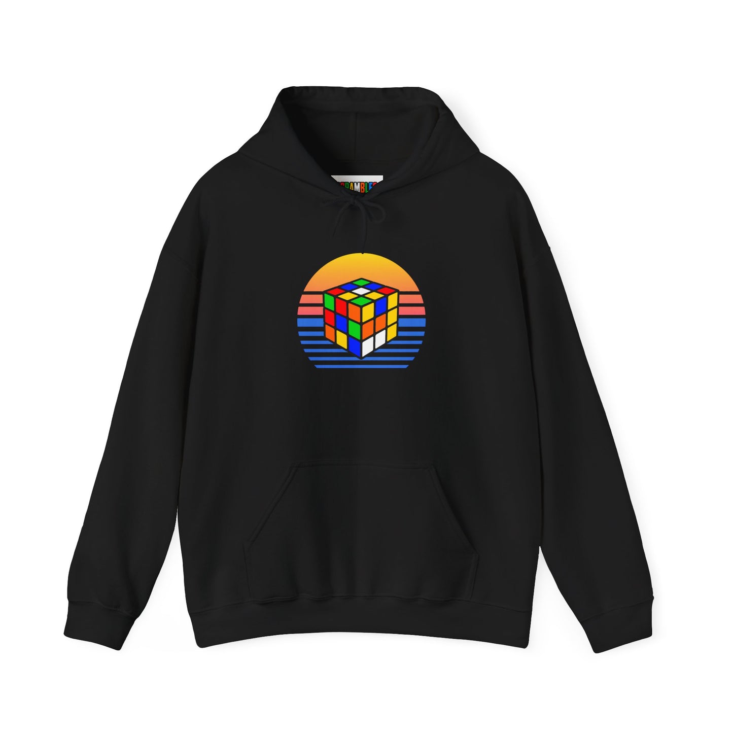 Rubik's Cube Shirt Sunset Solve Unisex Heavy Blend™ Hooded Sweatshirt| Fun Cubing Shirt