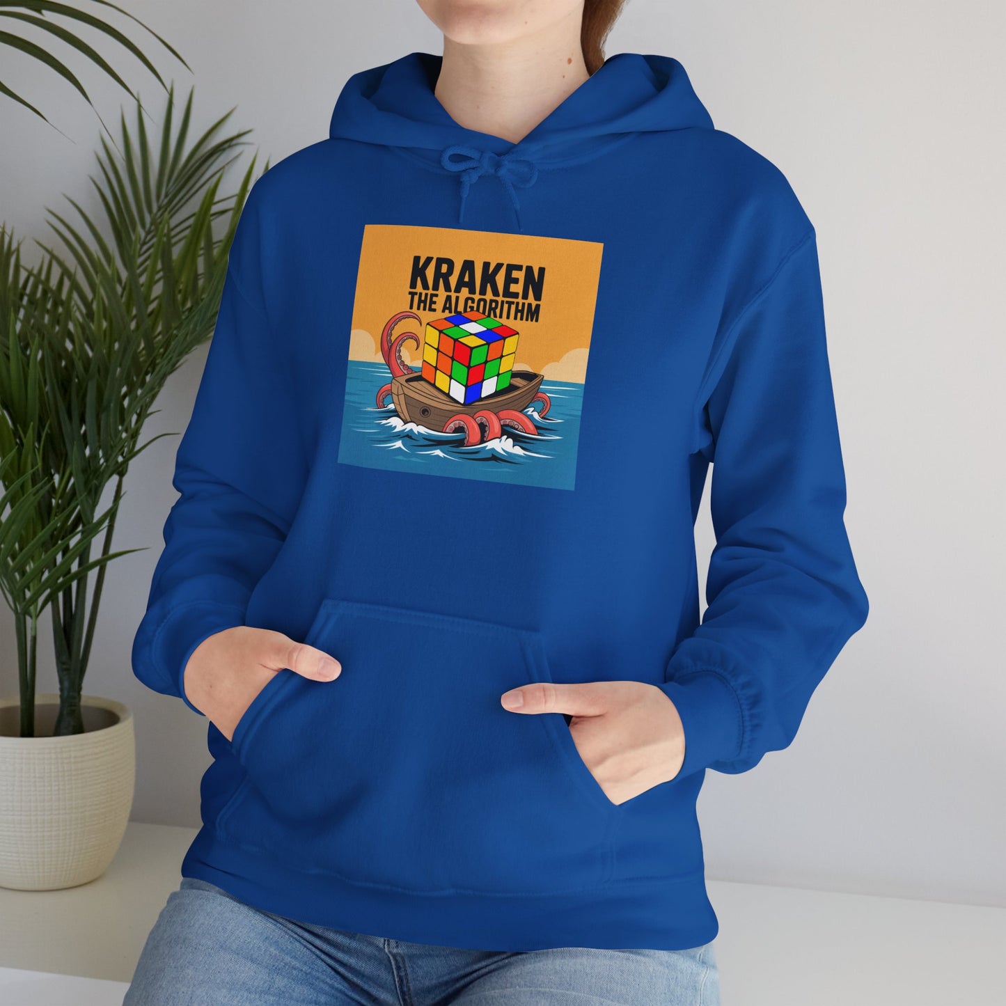 Kraken The Algorithim - Rubiks Cube Unisex Heavy Blend™ Hooded Sweatshirt