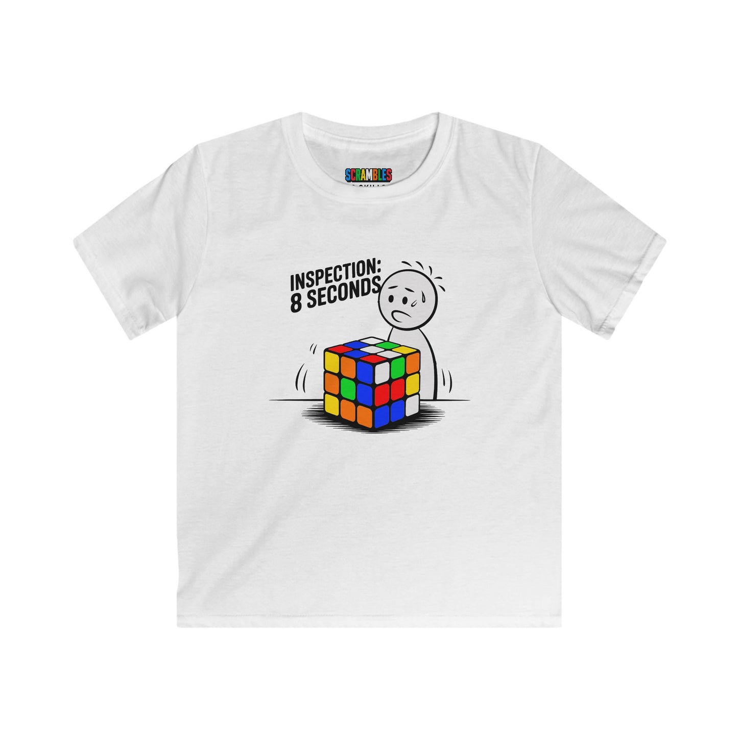 Inspection: 8 Seconds  - Rubik's Cube Art Kids Softstyle Tee