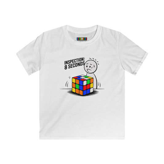 Inspection: 8 Seconds  - Rubik's Cube Art Kids Softstyle Tee