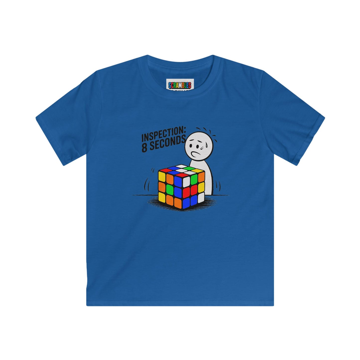 Inspection: 8 Seconds  - Rubik's Cube Art Kids Softstyle Tee