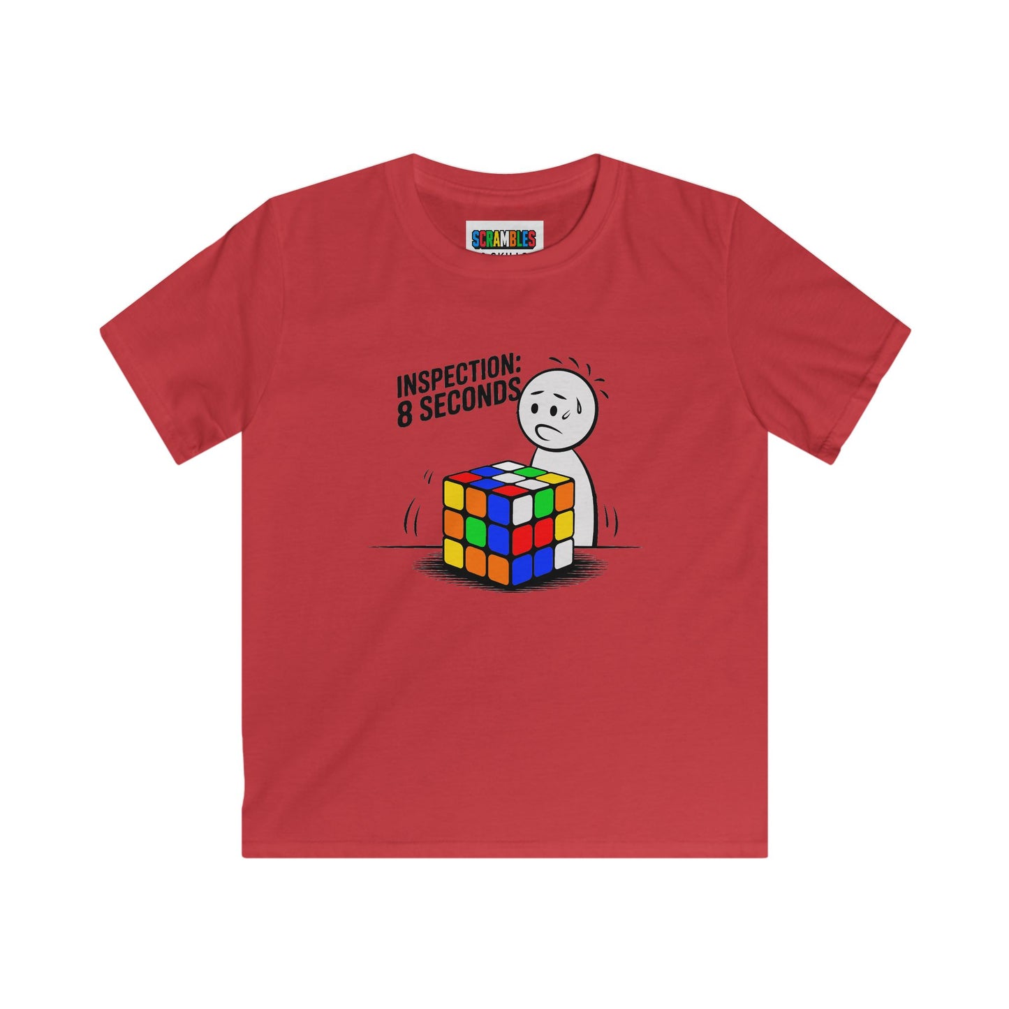 Inspection: 8 Seconds  - Rubik's Cube Art Kids Softstyle Tee