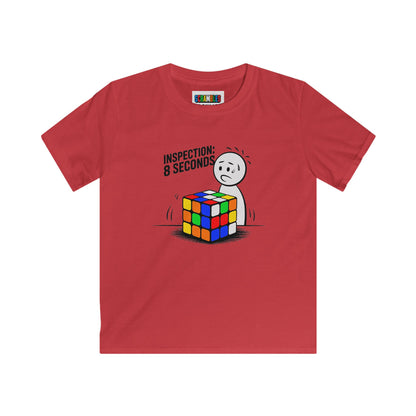 Inspection: 8 Seconds  - Rubik's Cube Art Kids Softstyle Tee