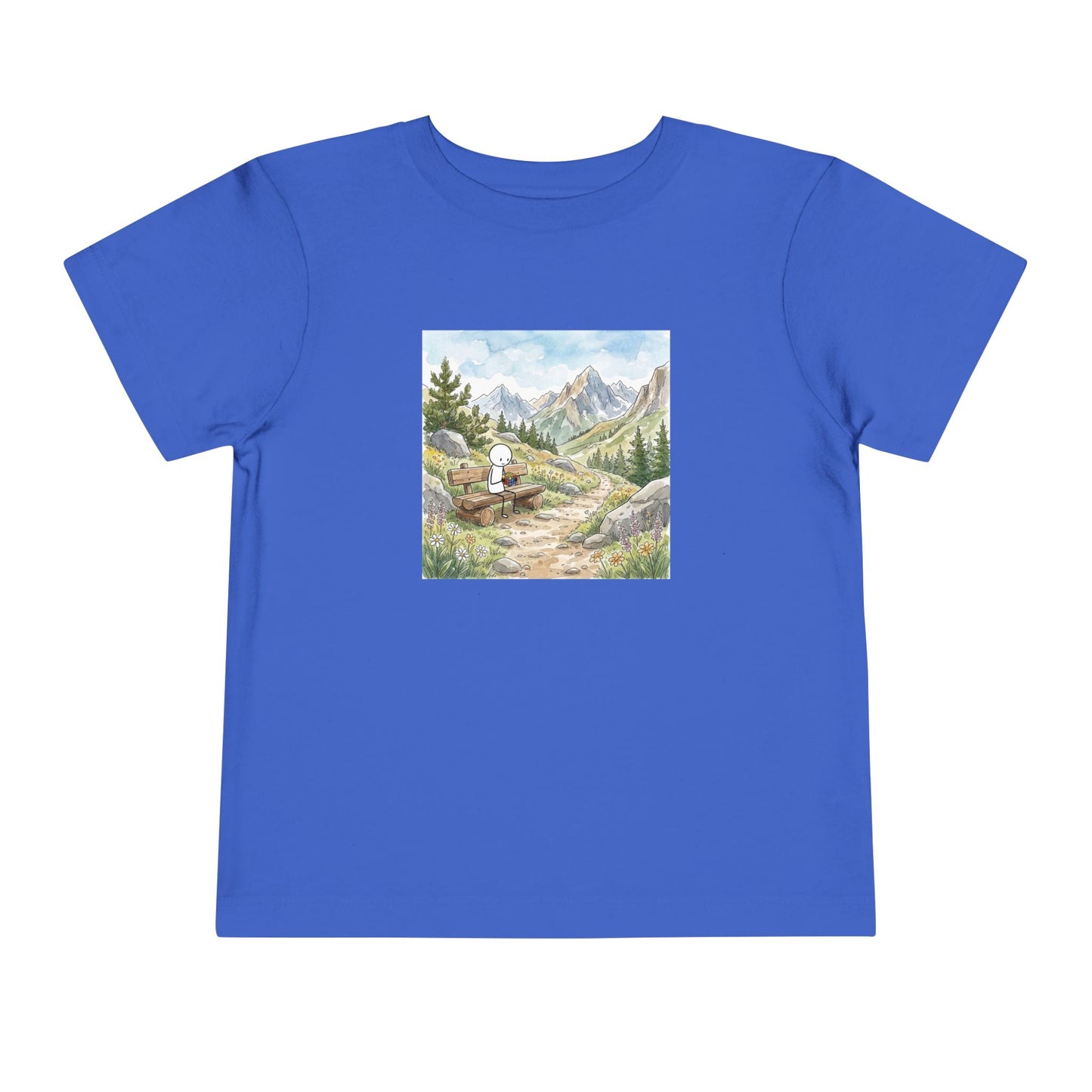 Mountain Watercolor  - Rubik's Cube Art Toddler Short Sleeve T-Shirt