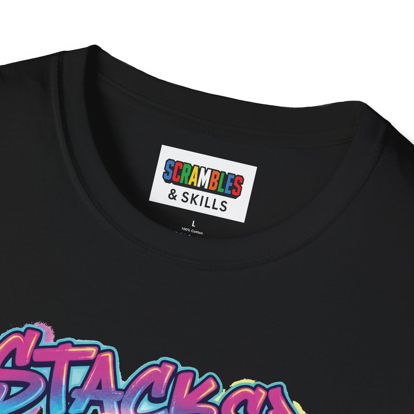 Stacked Dice Trick Shot Bottle Flip Art Unisex Graphic Softstyle T-Shirt