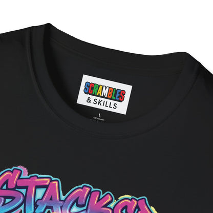 Stacked Dice Trick Shot Bottle Flip Art Unisex Graphic Softstyle T-Shirt