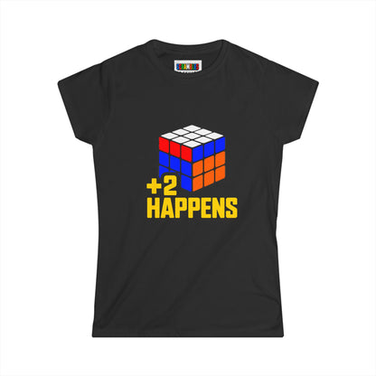 +2 Happens - Rubik's Cube Art  Women's Softstyle T-Shirt