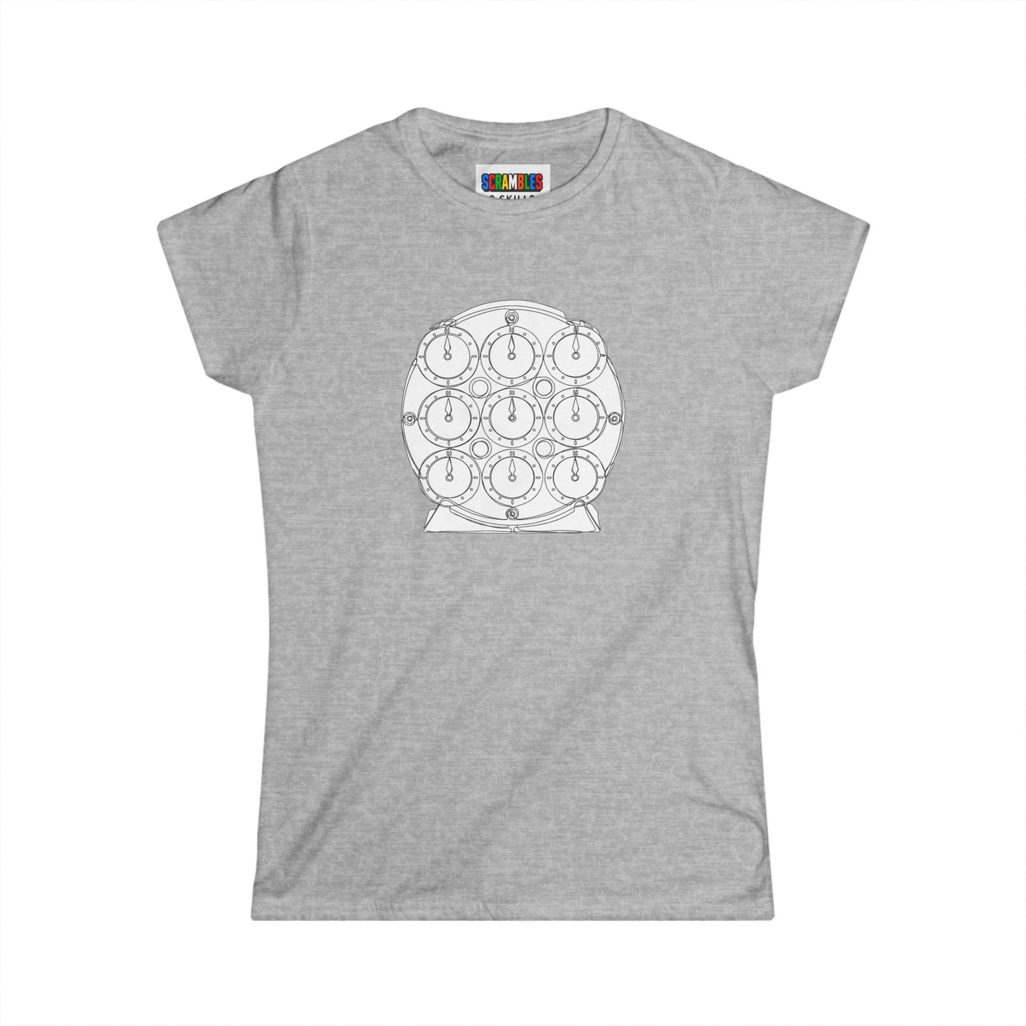 Clock Doodle -Rubik's Cube Art  Women's Softstyle T-Shirt