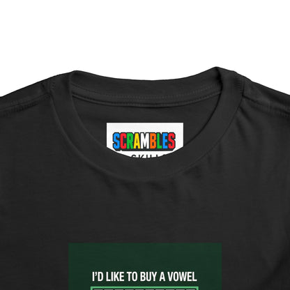 Pyraminx Vowel  - Rubik's Cube Art Toddler Short Sleeve T-Shirt