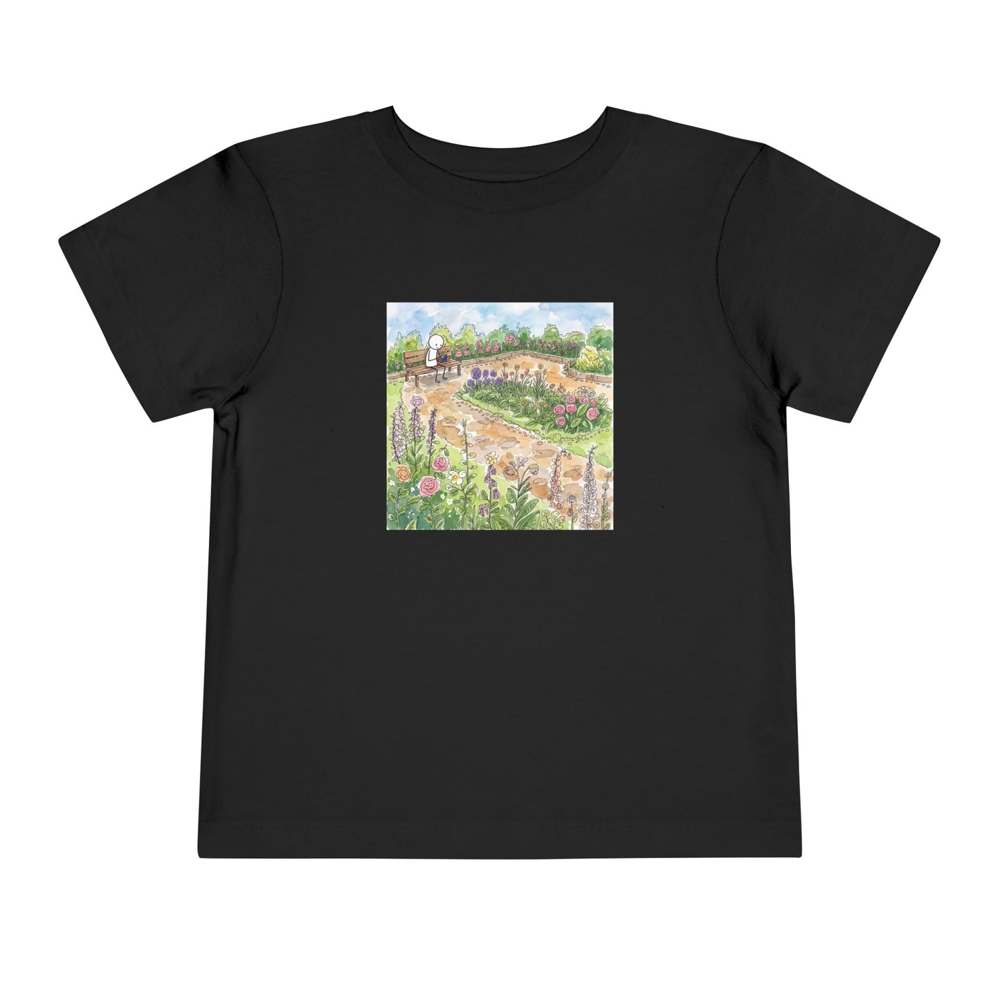 Garden Watercolor  - Rubik's Cube Art Toddler Short Sleeve T-Shirt