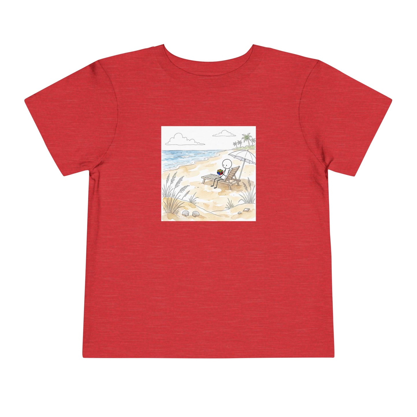 Beach Watercolor - Rubik's Cube Art  Toddler Short Sleeve T-Shirt