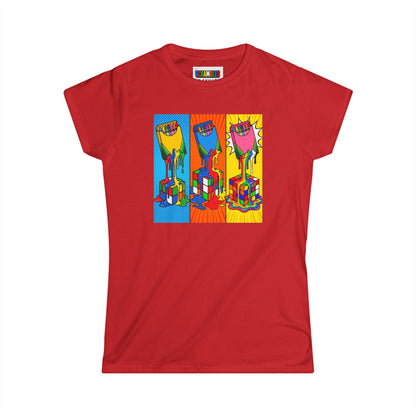 Rubik's Cube Shirt - Color Melt Women's Softstyle T-Shirt| Fun Cubing Shirt