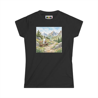 Mountain Watercolor -Rubik's Cube Art  Women's Softstyle T-Shirt
