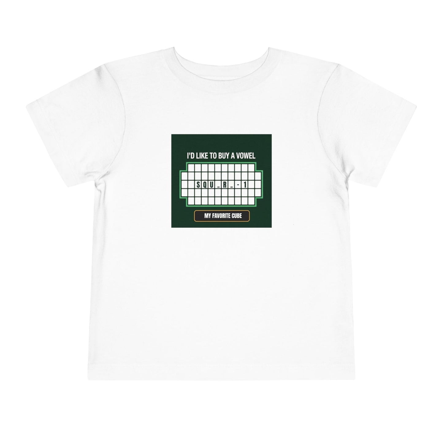 Square-1 - Vowel - Rubik's Cube Art  Toddler Short Sleeve T-Shirt