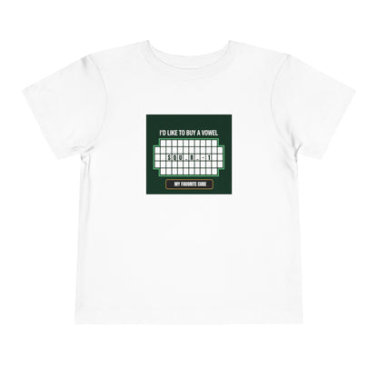 Square-1 - Vowel - Rubik's Cube Art  Toddler Short Sleeve T-Shirt